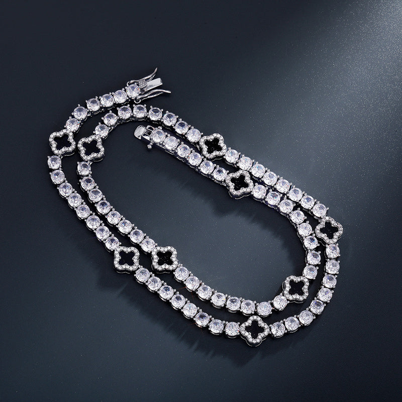 Tennis Chain Gold/Silver Plated Zircon Necklace Luxury Hip Hop Jewelry for Men Women