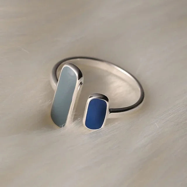 Elegant Irregular Zircon Silver Ring – 925 Sterling Cocktail Ring for Women