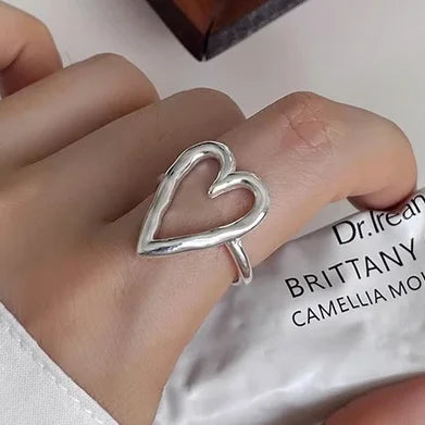 Elegant Irregular Zircon Silver Ring – 925 Sterling Cocktail Ring for Women