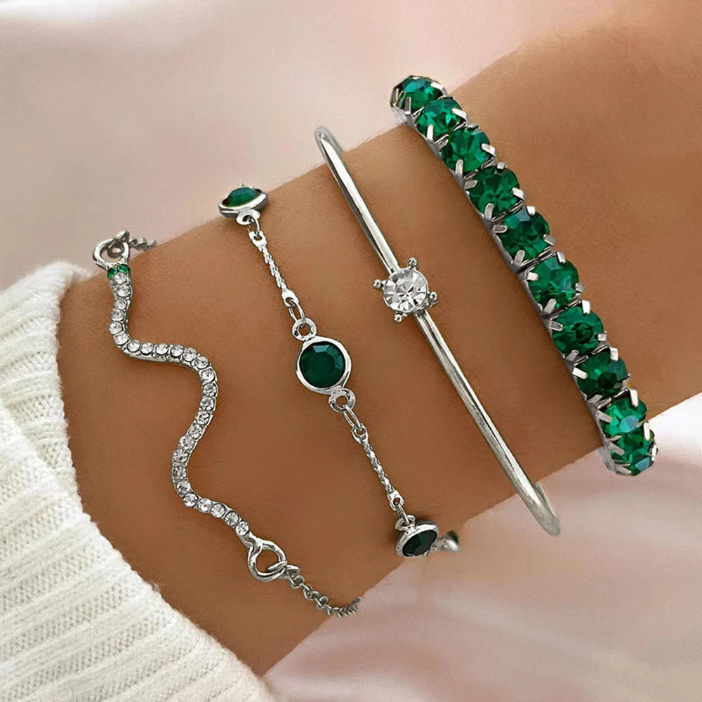 Snake Imitation Gemstone Bangle