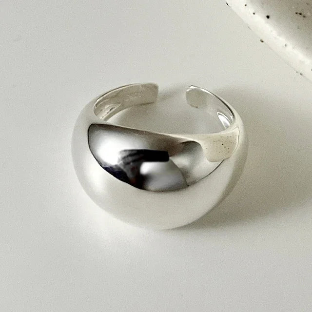 Elegant Irregular Zircon Silver Ring – 925 Sterling Cocktail Ring for Women