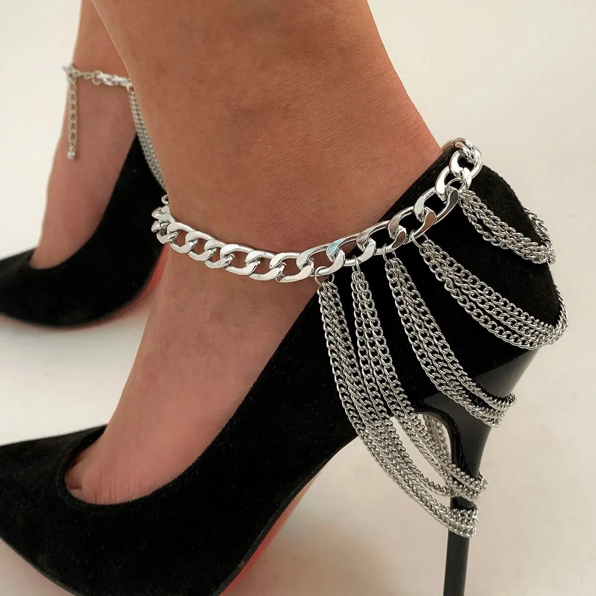 Sexy Multilayer Long Tassel Chain Anklets Jewelry