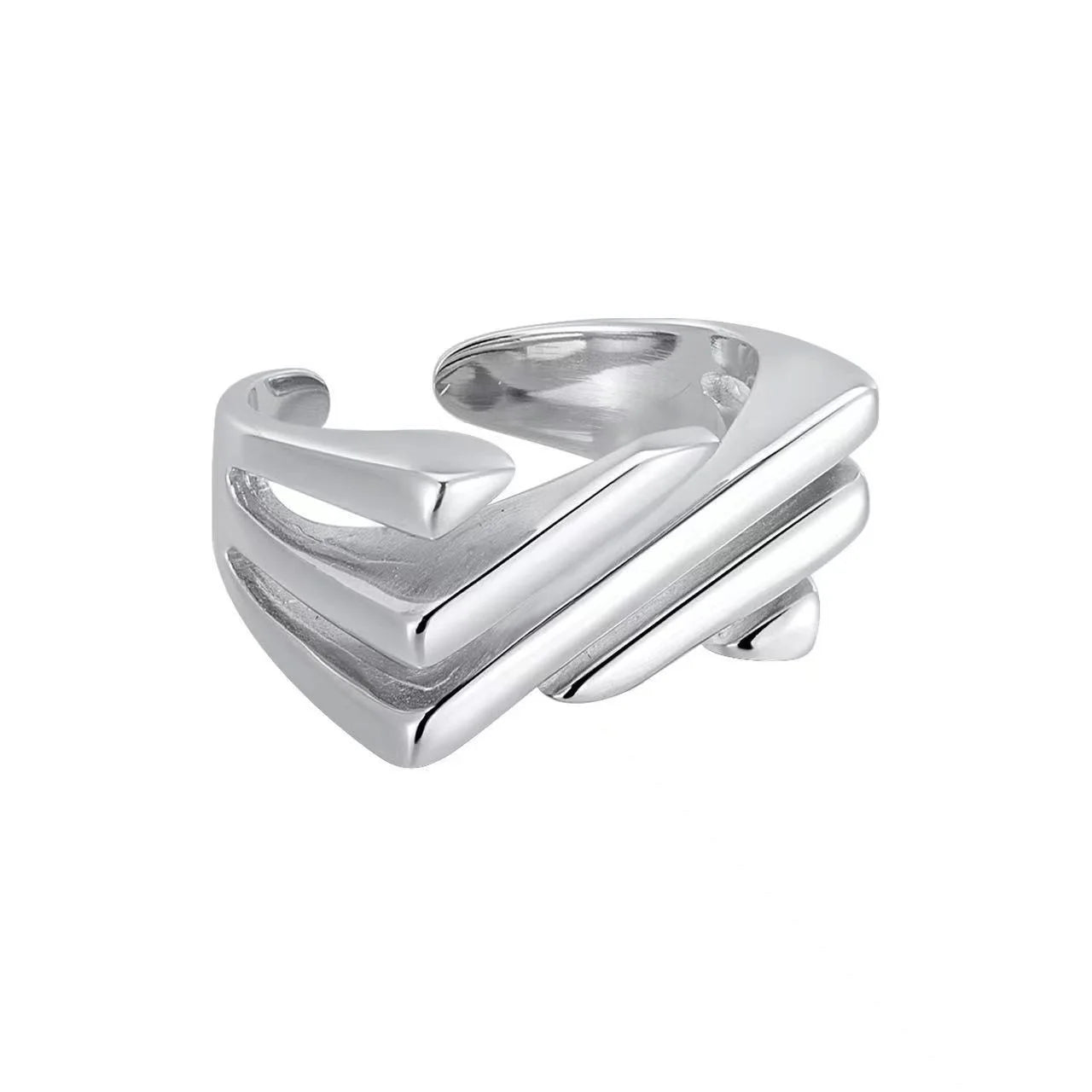 Elegant Irregular Zircon Silver Ring – 925 Sterling Cocktail Ring for Women