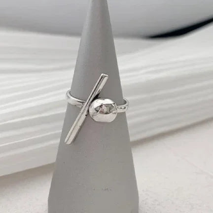 Elegant Irregular Zircon Silver Ring – 925 Sterling Cocktail Ring for Women