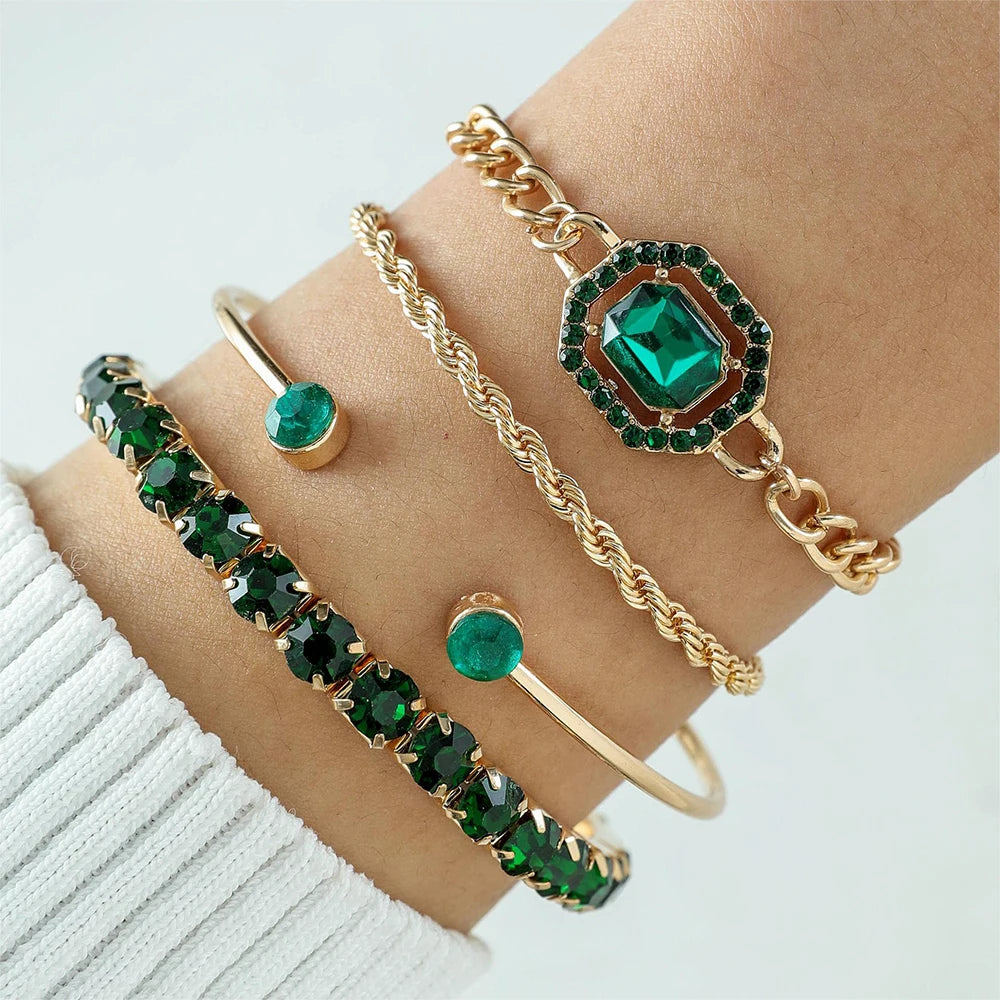 Snake Imitation Gemstone Bangle