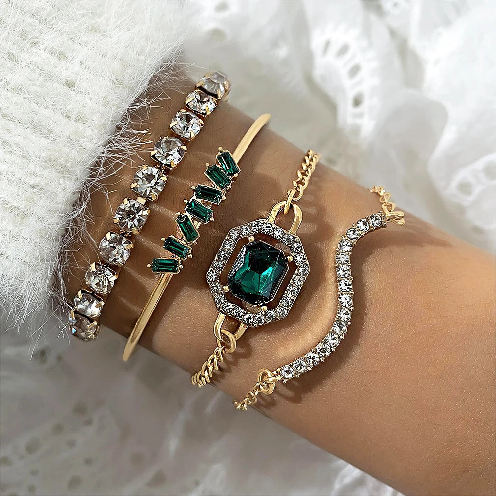 Snake Imitation Gemstone Bangle