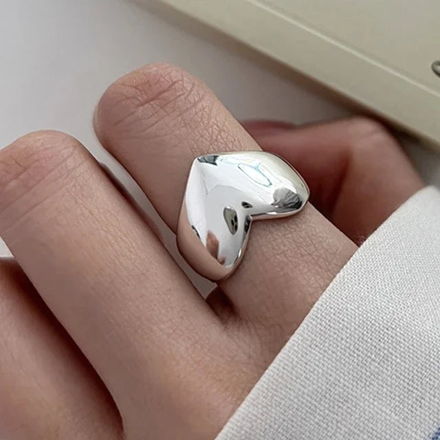 Elegant Irregular Zircon Silver Ring – 925 Sterling Cocktail Ring for Women