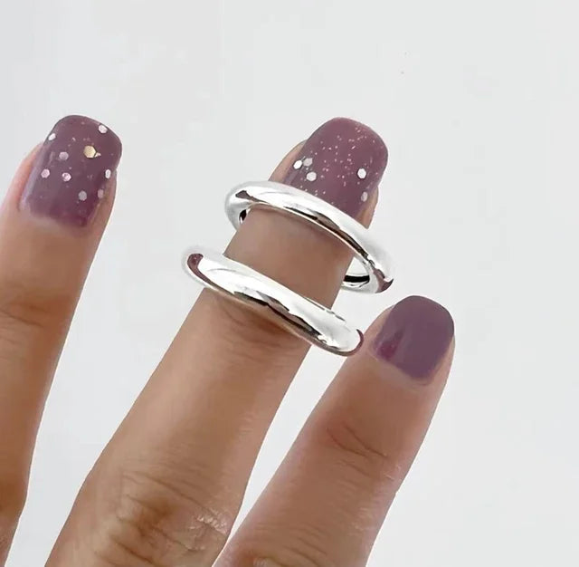 Elegant Irregular Zircon Silver Ring – 925 Sterling Cocktail Ring for Women