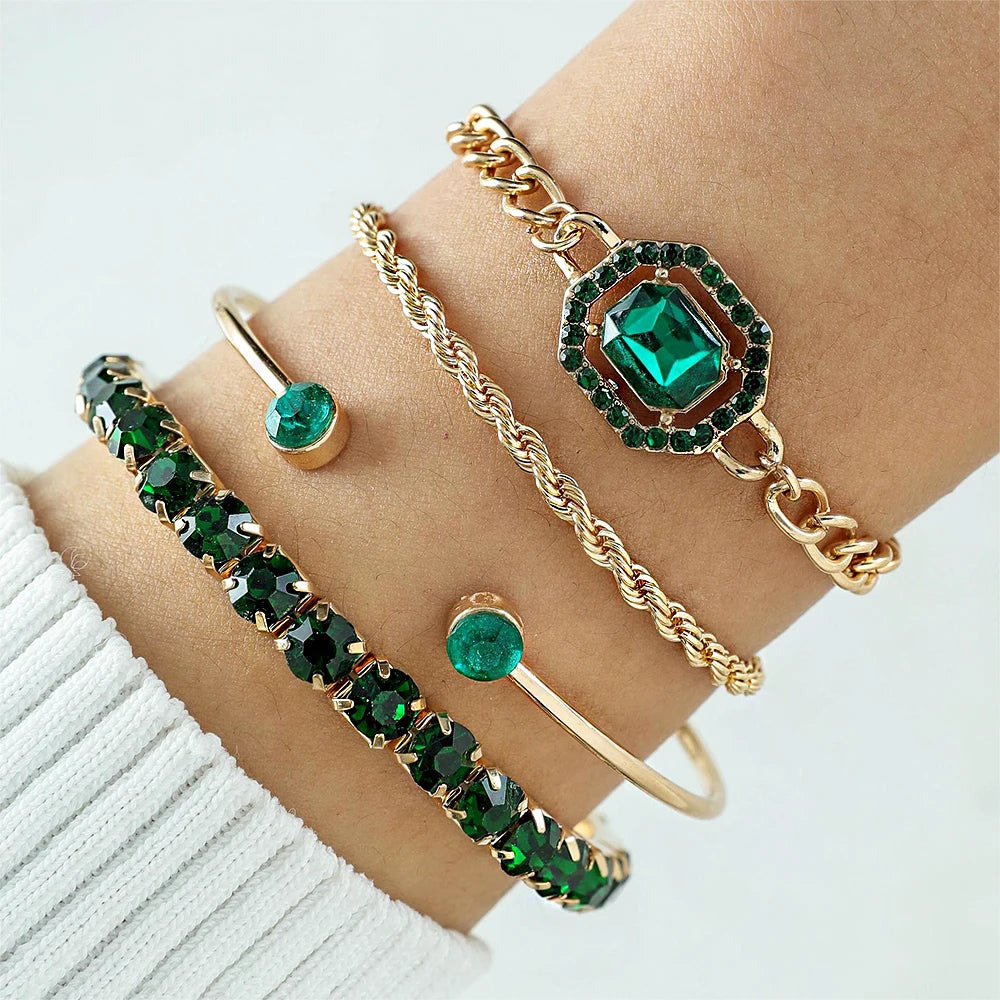 Snake Imitation Gemstone Bangle