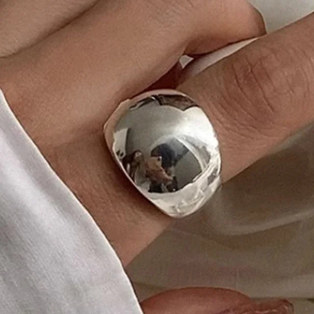 Elegant Irregular Zircon Silver Ring – 925 Sterling Cocktail Ring for Women