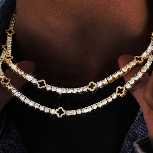 Tennis Chain Gold/Silver Plated Zircon Necklace Luxury Hip Hop Jewelry for Men Women