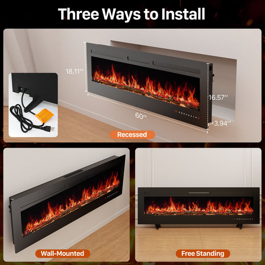 Electric Fireplace Heater With Remote Control | Unique lebal