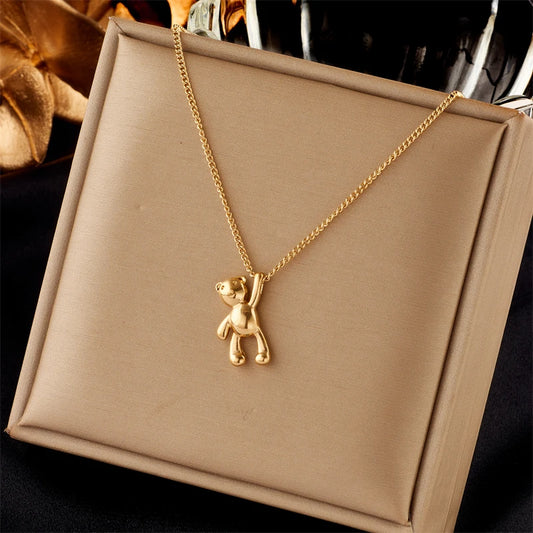 UNIQUE LEBAL Trendy Geometric Pendant Necklace for Women – Stainless Steel Link Chain, Mood Tracker
