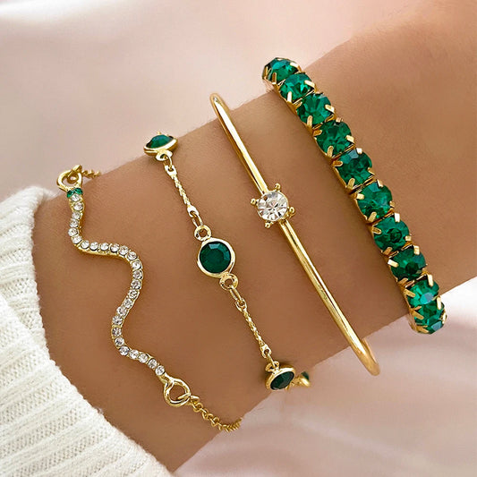 Snake Imitation Gemstone Bangle