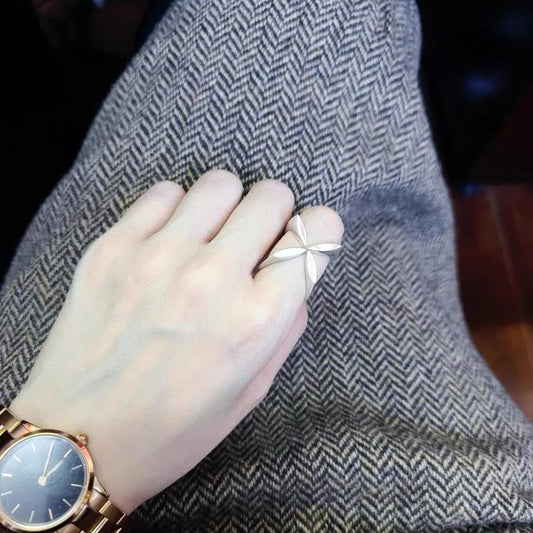 Adjustable Vintage Cross Flower Ring