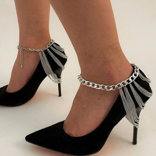 Sexy Multilayer Long Tassel Chain Anklets Jewelry