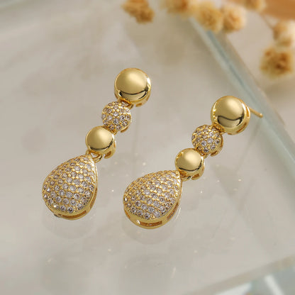 Ball Shape Long Dangle Earrings For Women High Polish Jewelry
