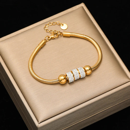Waterproof 18K Gold Plated Twisted Bracelet Bangles For Women | Unique lebal