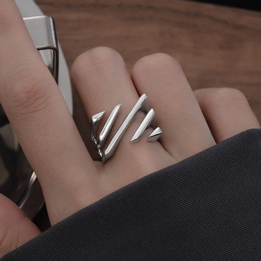 Elegant Irregular Zircon Silver Ring – 925 Sterling Cocktail Ring for Women