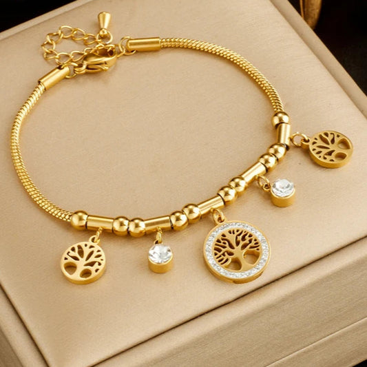 Bracelet Golden Tree Jewelry Gift