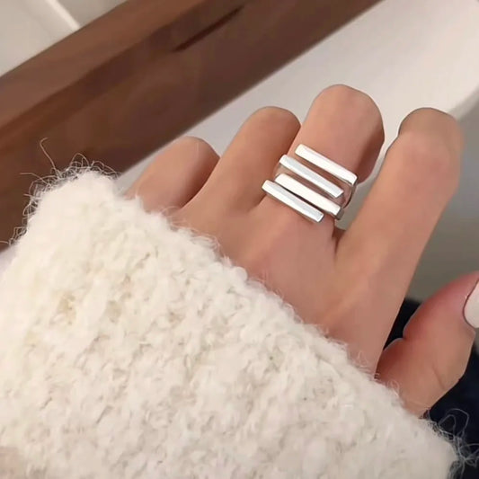 Geometric Handmade Irregular Retro Ring ( 925 Sterling Silver)