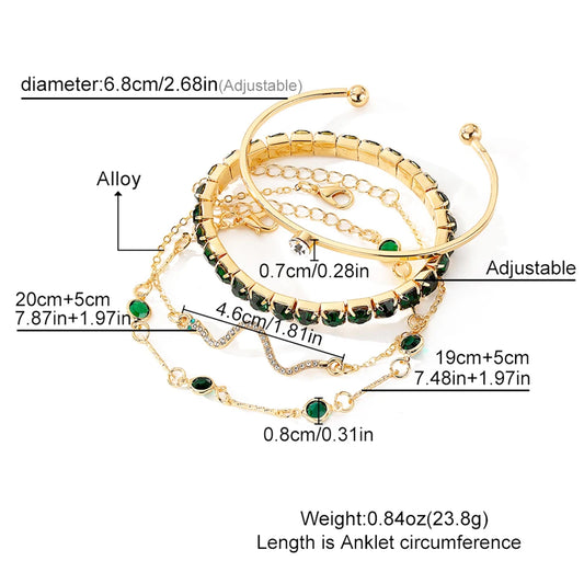 Snake Imitation Gemstone Bangle