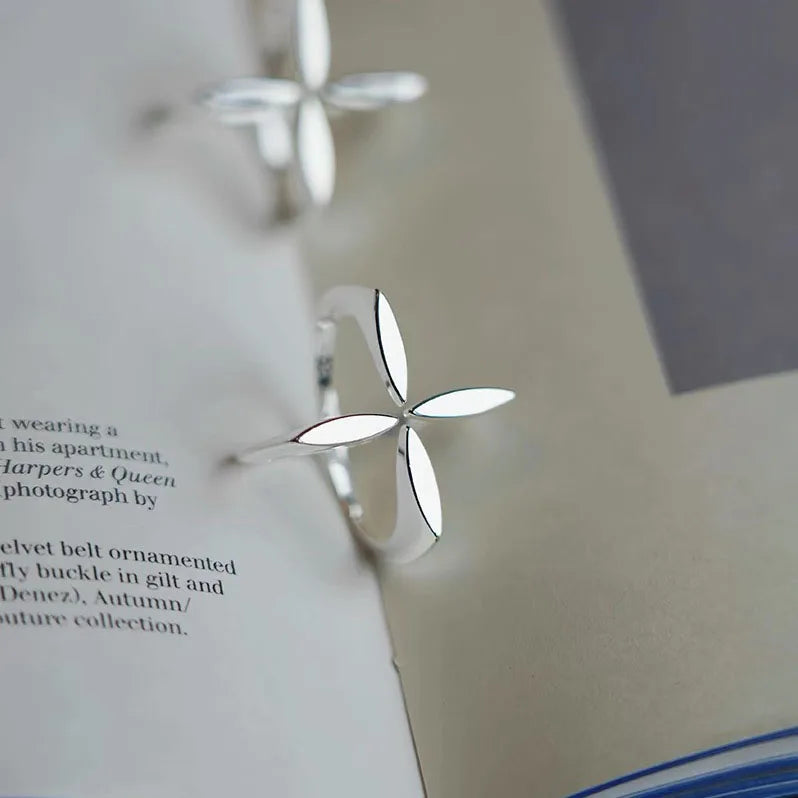 Adjustable Vintage Cross Flower Ring