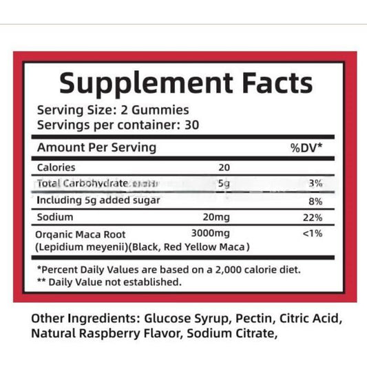 The Glutty-boosting And Glutty-enriching Maca Is Free Of Candy Gum